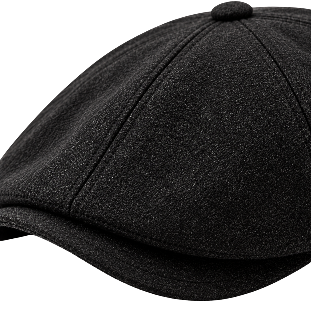 Casquette Gavroche en Laine Premium – Noir Classique | ORDANMEREG