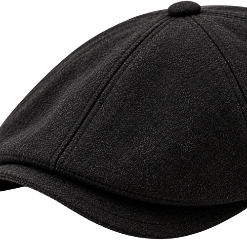 Casquette Gavroche en Laine Premium – Noir Classique | ORDANMEREG