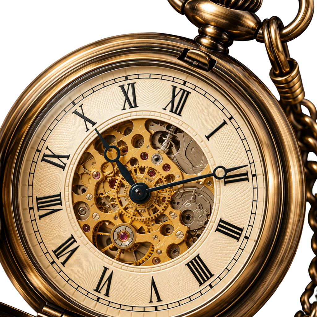 Montre de Poche Mécanique Squelette – Doré Vintage | ORDANMEREG
