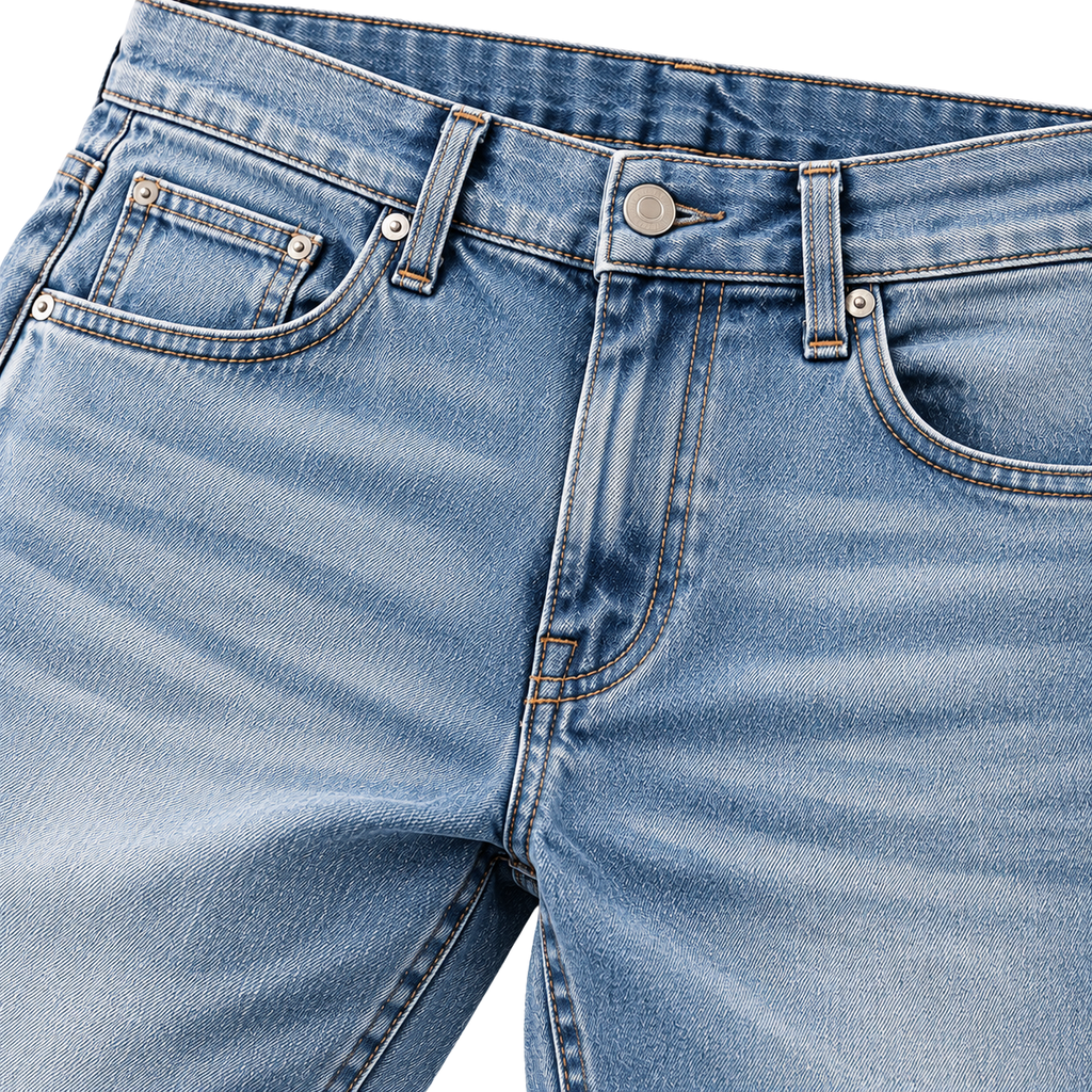 Jean Premium Coupe Droite – Bleu Clair Délavé | ORDANMEREG