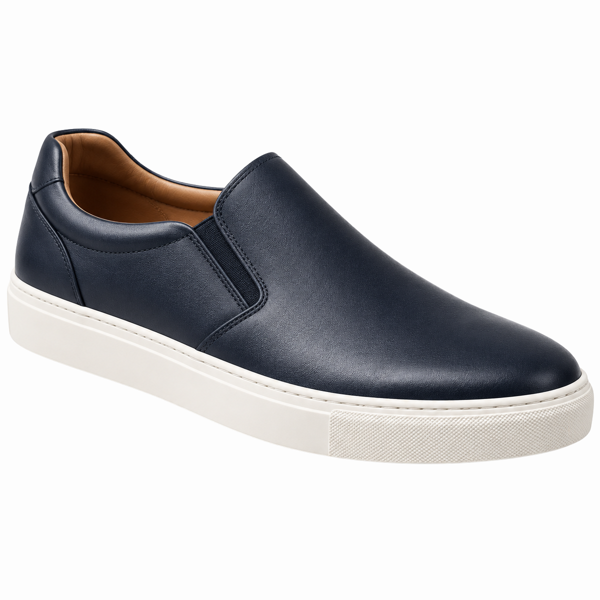 Baskets Slip-On en Cuir Premium – Bleu Marine | ORDANMEREG