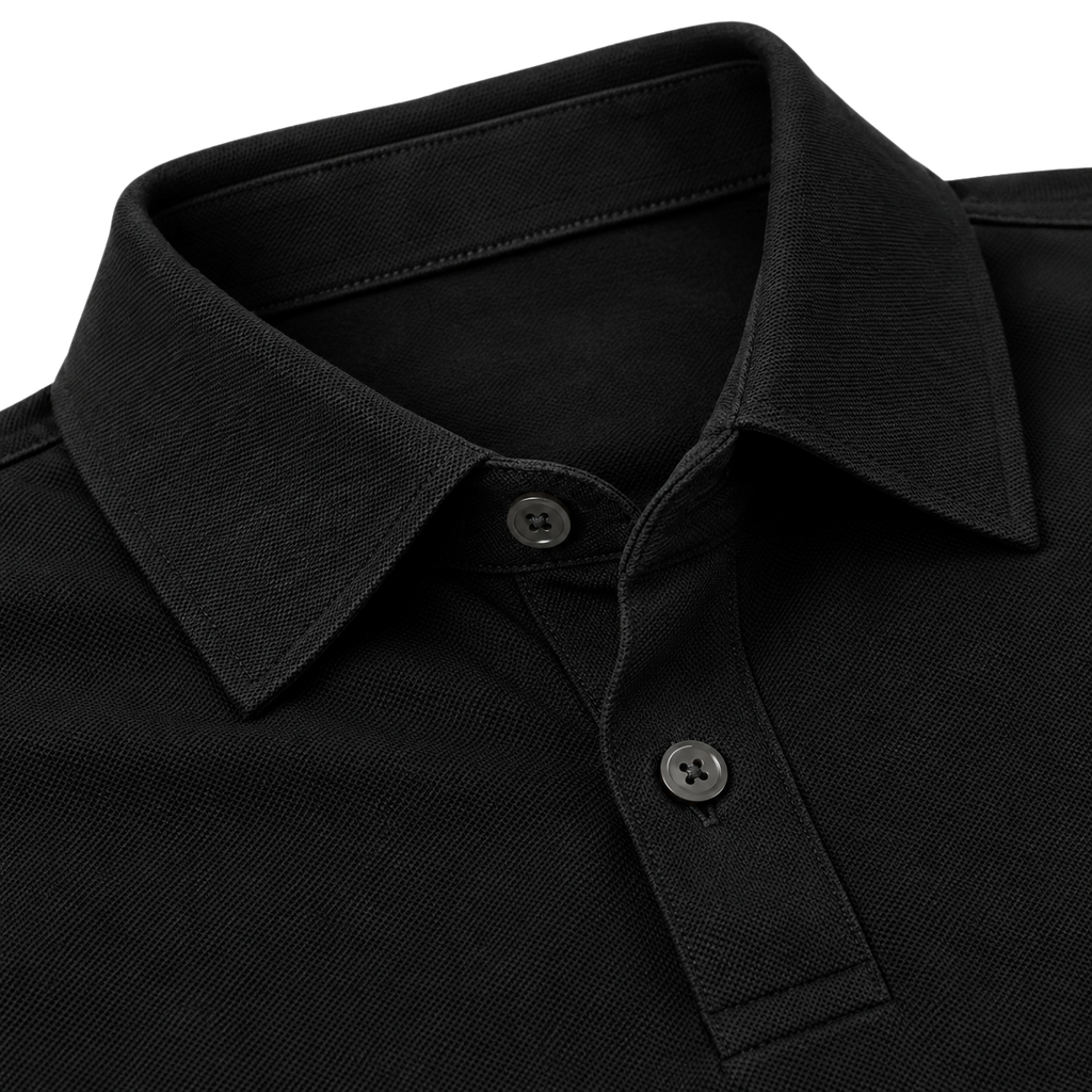 Polo en Coton Piqué Premium – Noir Élégant | ORDANMEREG
